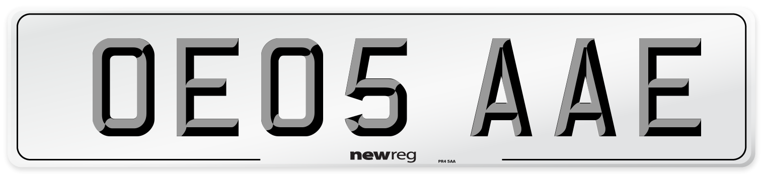 OE05 AAE Number Plate from New Reg